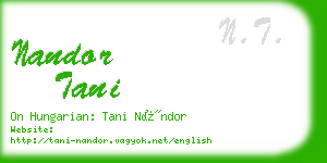 nandor tani business card